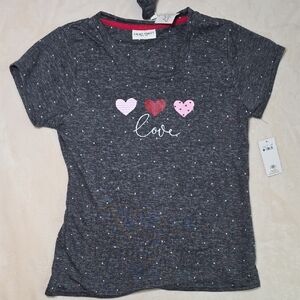 Laura Ashley Dark Gray Love Heart Dots Pajamas Size S